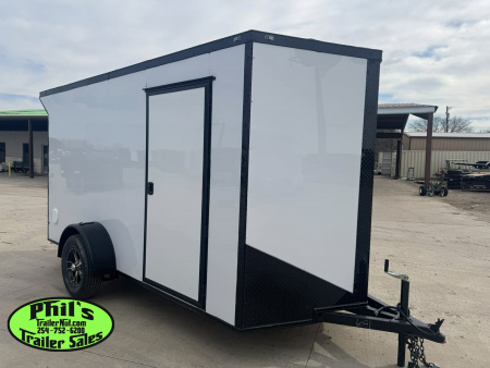 New 6X12 Cargo / Enclosed Trailer UPGRADED .080 SCREWLESS EXTERIOR, REAR WING & ALUMINUM WHEELS