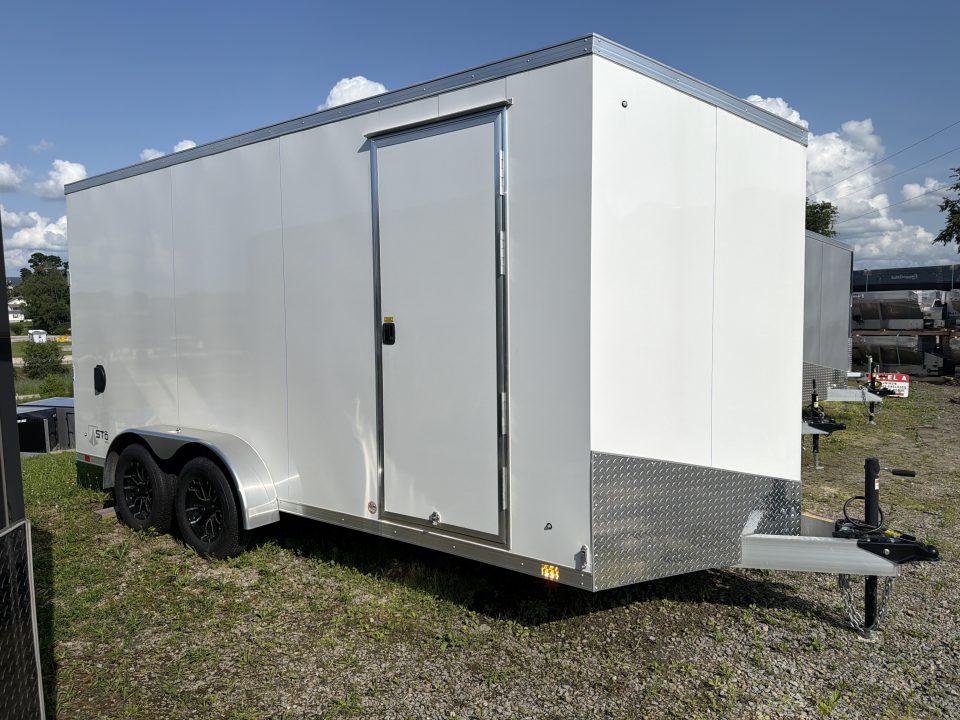 New 2026 ATC 7x16 + 2' V Nose Sto400 All Aluminum Cargo Trailer w/ Ramp