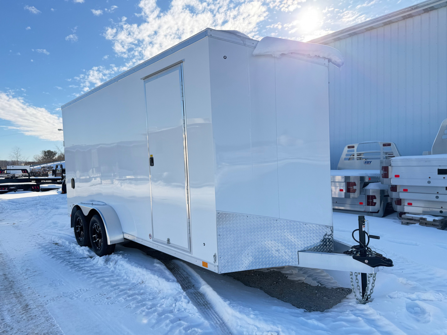 New 2026 ATC 7x16 + 2' V Nose Sto400 All Aluminum Cargo Trailer w/ Ramp
