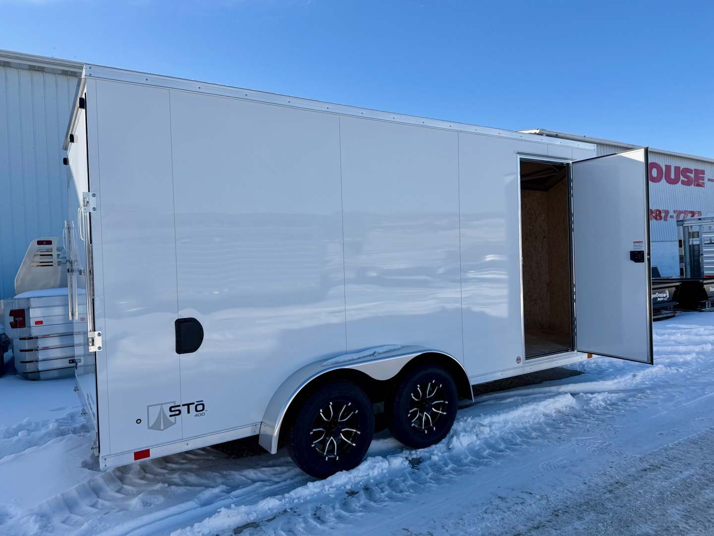 New 2026 ATC 7x16 + 2' V Nose Sto400 All Aluminum Cargo Trailer w/ Ramp