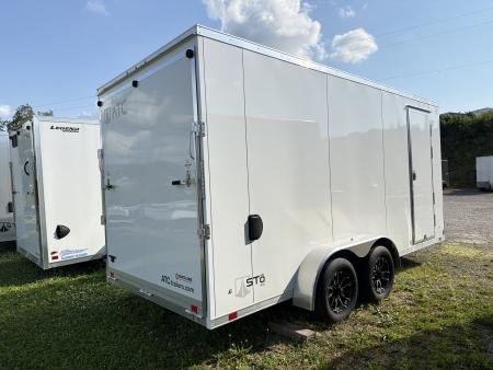 New 2026 ATC 7x16 + 2' V Nose Sto400 All Aluminum Cargo Trailer w/ Ramp