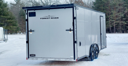 New 8 X 20 + 4 V-NOSE SNOWMOBILE/CAR HAULER ENCLOSED 5200# AXLES ALL ALUMINUM LIGHTNING