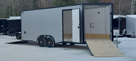 New 8 X 20 + 4 V-NOSE SNOWMOBILE/CAR HAULER ENCLOSED 5200# AXLES ALL ALUMINUM LIGHTNING