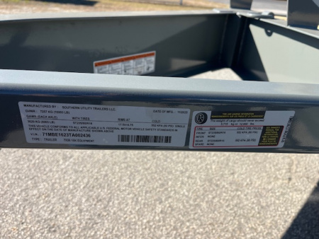 New 2026 Southern Utility 7 X 26 16K EQUIPMENT TRAILER Equipment Trailer