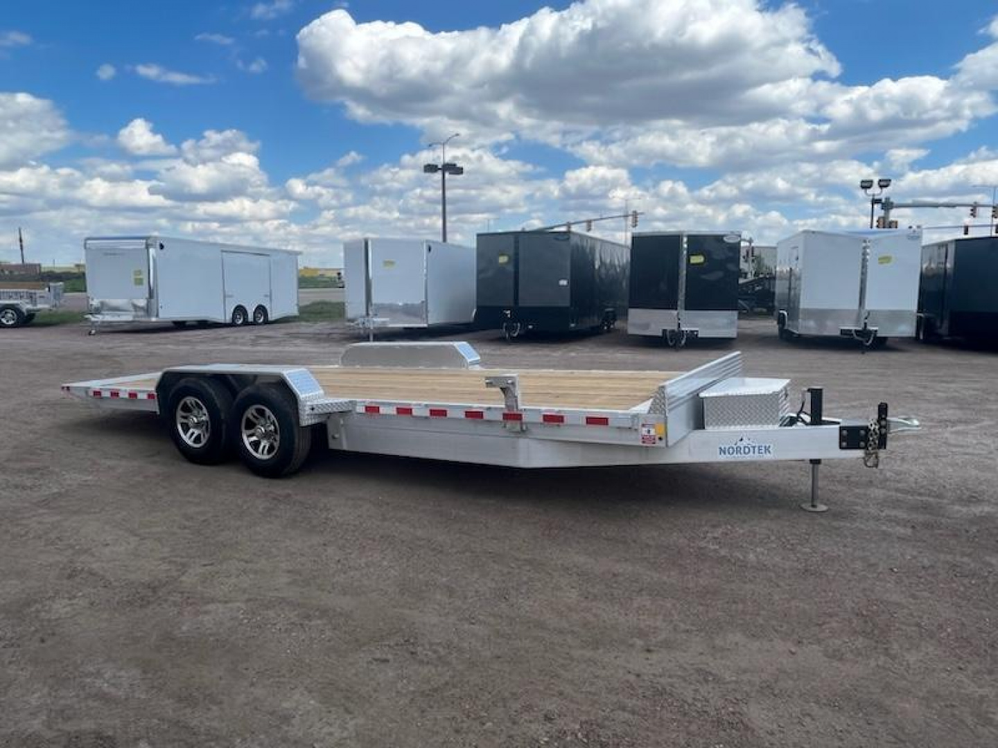 New 2025 Nordtek Trailers All Aluminum 22' Full Tilt Equipment Trailer 14,000#GVWR Hydraulic Jack Equipment Trailer w/ Wireless remote