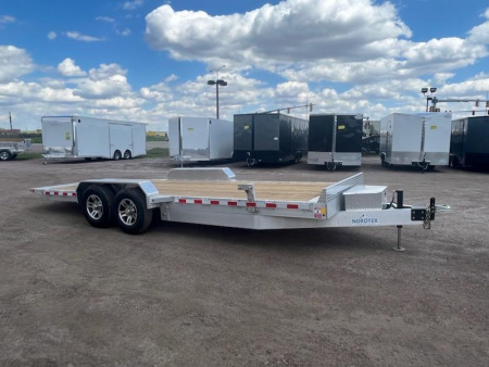 New 2025 Nordtek Trailers All Aluminum 22' Full Tilt Equipment Trailer 14,000#GVWR Hydraulic Jack Equipment Trailer w/ Wireless remote