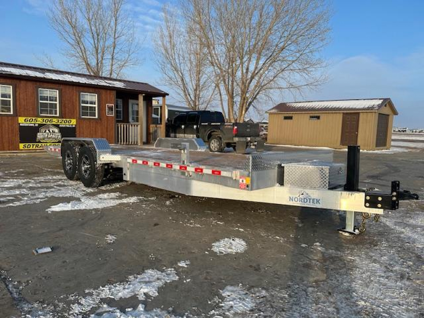 New 2024 Nordtek Trailers All Aluminum 24' Full Tilt Equipment Trailer 14,000#GVWR Hydraulic Jack Equipment Trailer