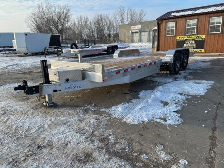 New 2024 Nordtek Trailers All Aluminum 24' Full Tilt Equipment Trailer 14,000#GVWR Hydraulic Jack Equipment Trailer