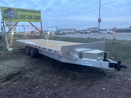 New Nordtek Trailers All Aluminum 102x 24' Deckover Full Tilt Equipment Trailer 14,000 GVWR  Equipment Trailer