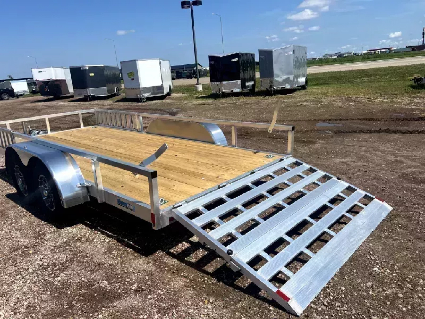 New ALCOM 80x16 Alcom Cargo Pro Aluminum Utility trailer UTV/ATV w/ side load ramp option 4 year warranty Equipment Trailer w/aluminum wheels