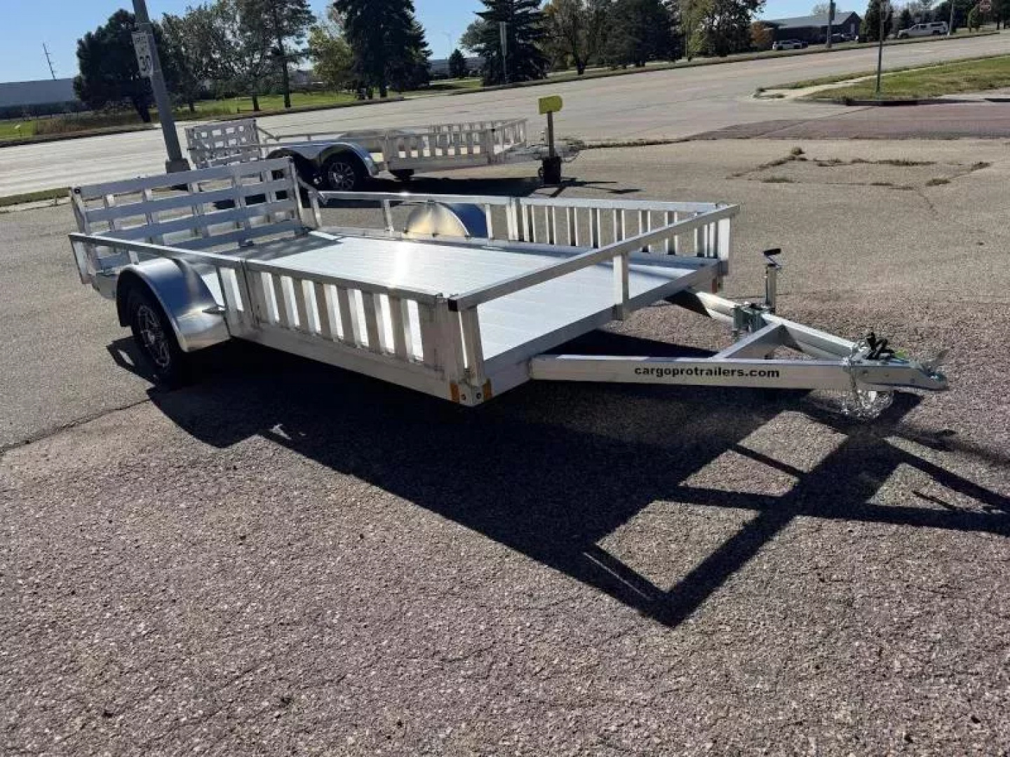 New ALCOM 80x14 Aluminum UtilityTrailer with side load & rear bifold ramp ALUMINUM FLOOR