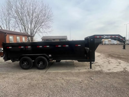 New NEW Delco Gooseneck 83x16 Dump Trailer w/ 3 ft sides