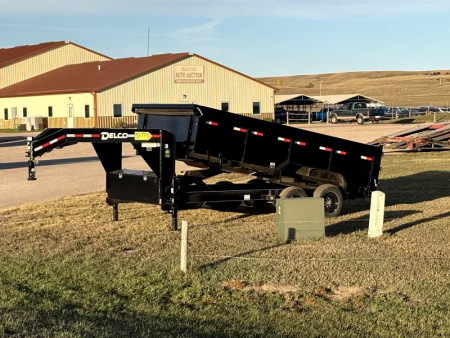 New NEW Delco Gooseneck 83x16 Dump Trailer w/ 3 ft sides