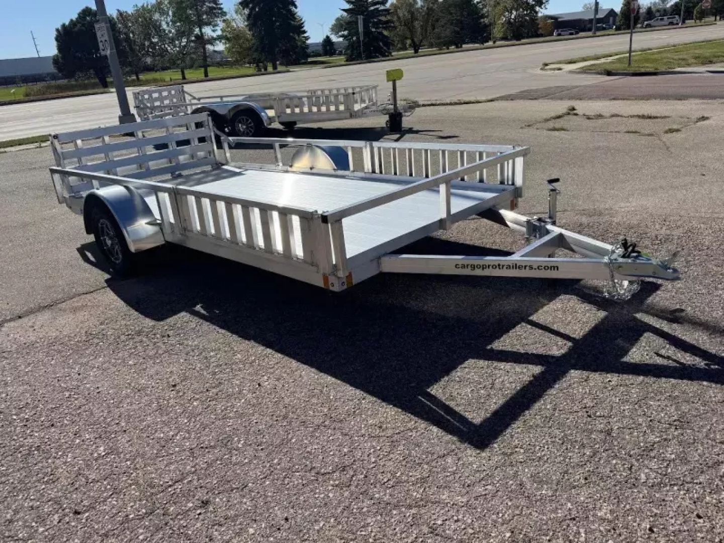 New ALCOM 80x14 Aluminum UtilityTrailer with side load & rear bifold ramp