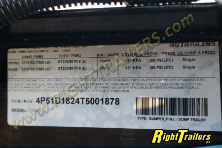 New 2026 7X14 PJ DUMP TRAILER