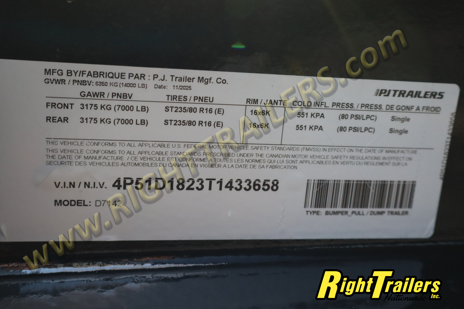 New 2026 7X14 PJ DUMP TRAILER