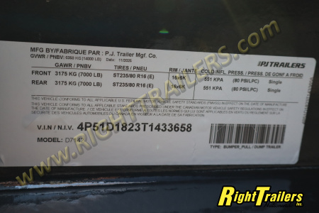 New 2026 7X14 PJ DUMP TRAILER