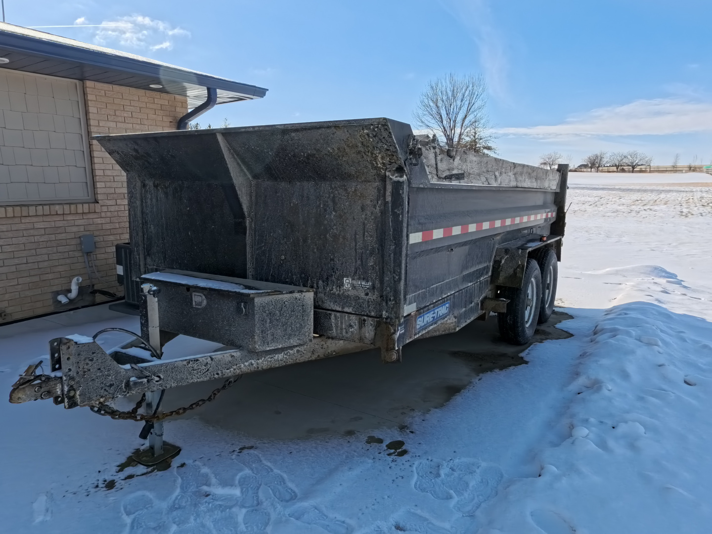 Used 2015 Sure-Trac 82 x 14 Dump Trailer with 14,000 lb. GVWR -Black