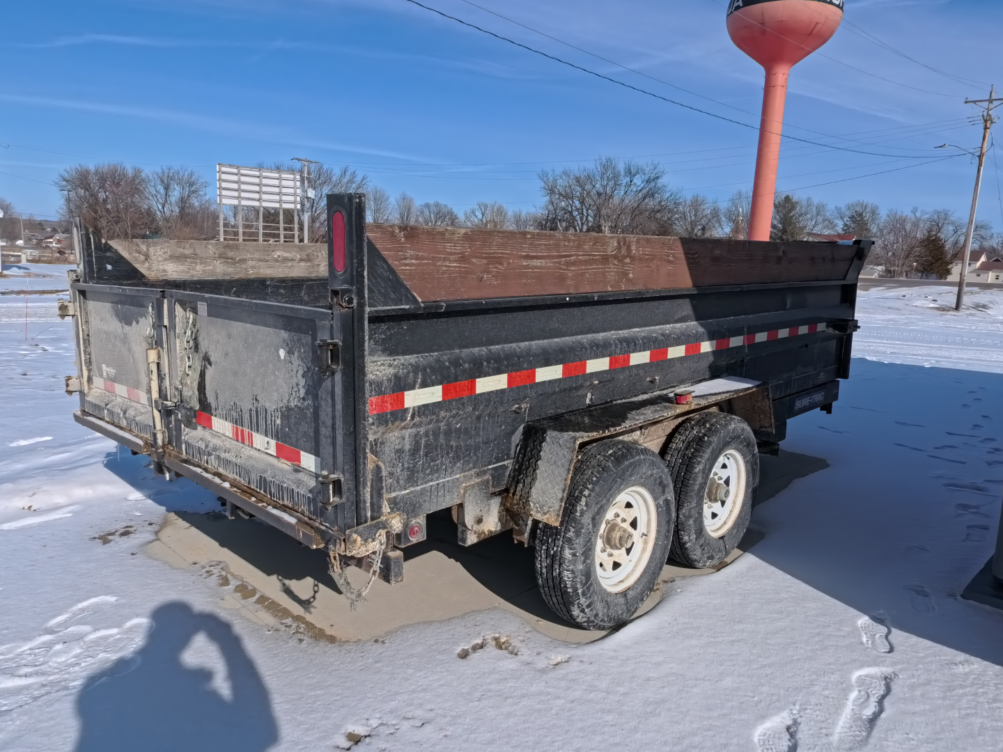 Used 2015 Sure-Trac 82 x 14 Dump Trailer with 14,000 lb. GVWR -Black