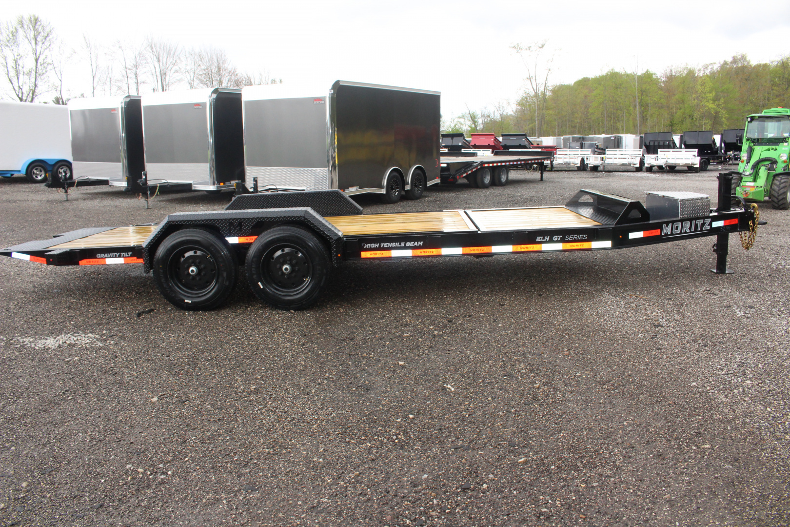 New 2026 Moritz 7' x 16' + 4' Low Pro - Gravity Tilt - Tilt Trailer - 16000# GVW