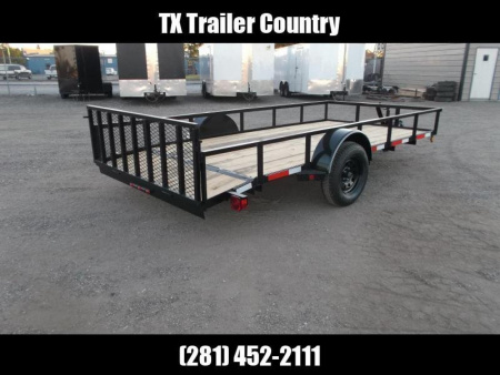New 2026 Longhorn Trailers 77x14 Single Axle Utility Trailer / Side by Side Trailer / 2ft Dovetail / 2ft Ramp Gate / LED Lights