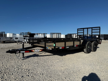 New 2026 H&H Black 82 x16' 7k Rail Side Utility Trailer