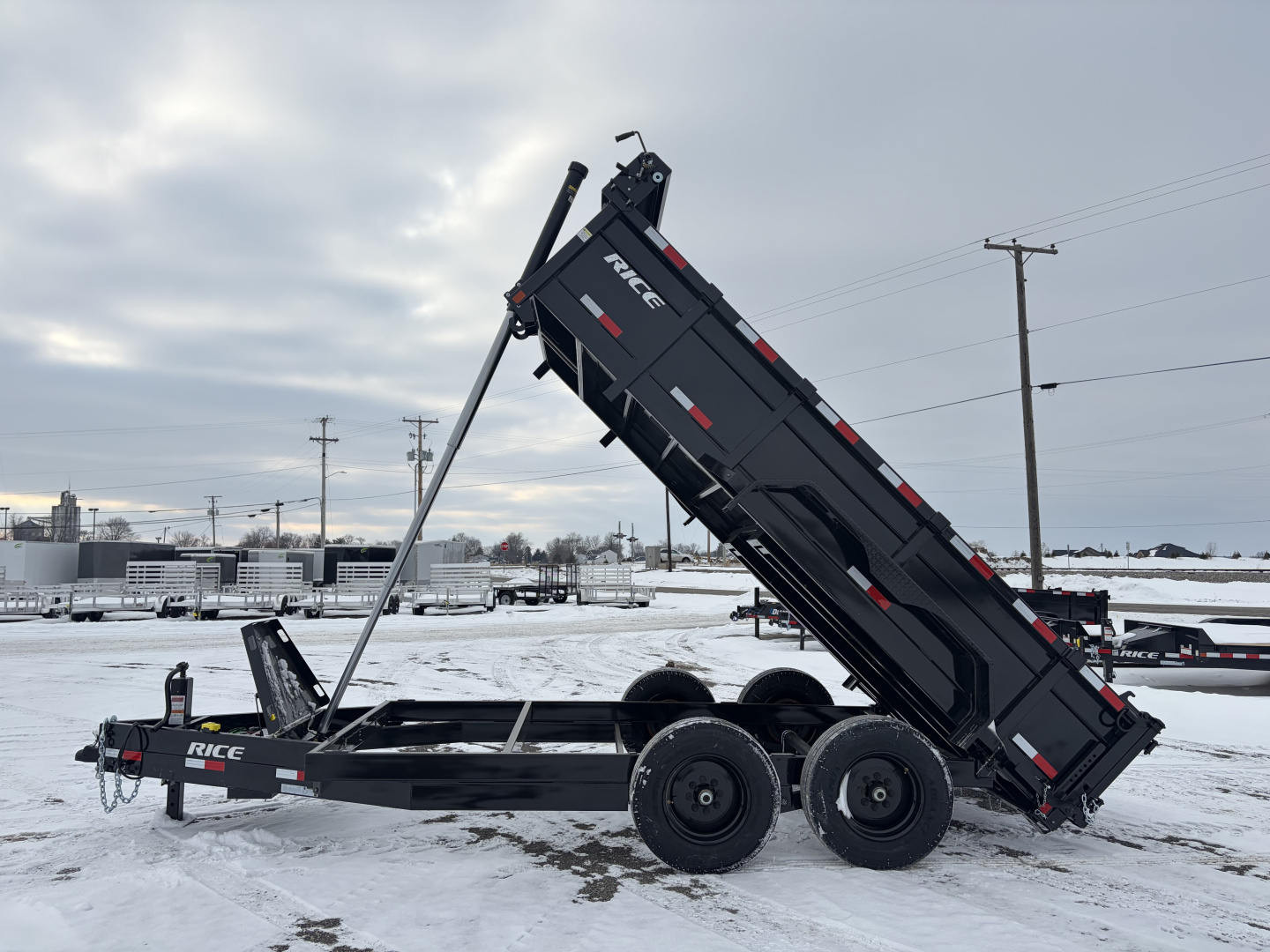 New 2026 Rice Trailers 14K HDM 14 (82" X 14') 16K Telescopic Dump Trailer