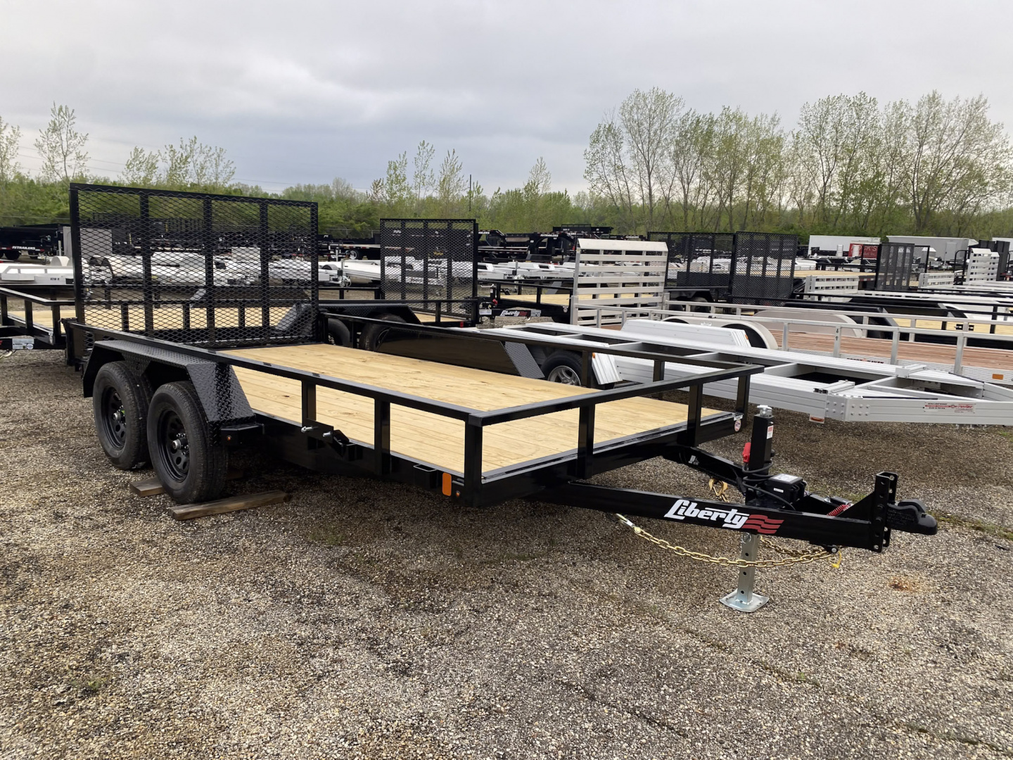 New 2026 Liberty 7 X 14 FT UTILITY TRAILER TUBE RAIL HD SPRING ASSIST RAMP