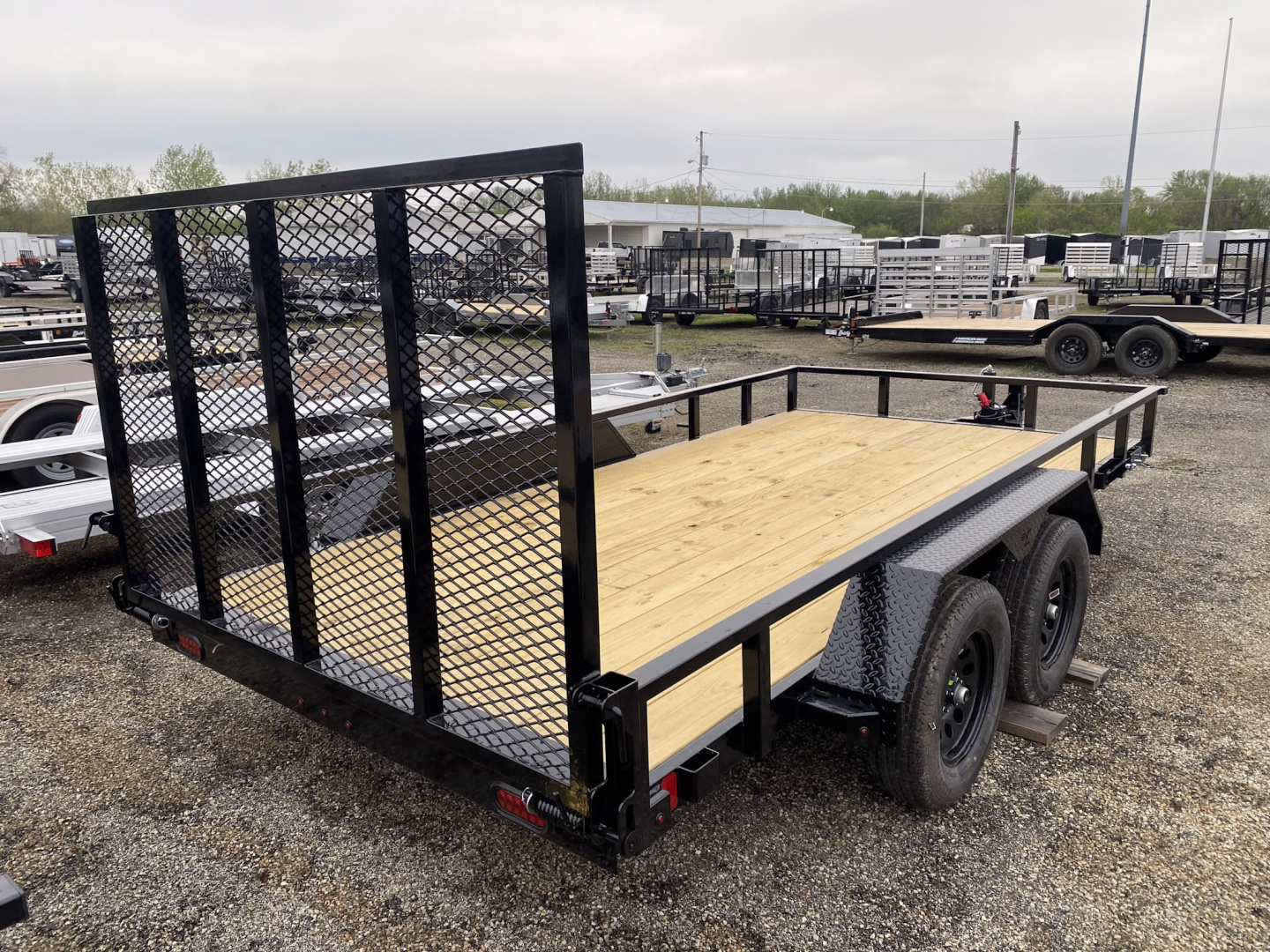 New 2026 Liberty 7 X 14 FT UTILITY TRAILER TUBE RAIL HD SPRING ASSIST RAMP