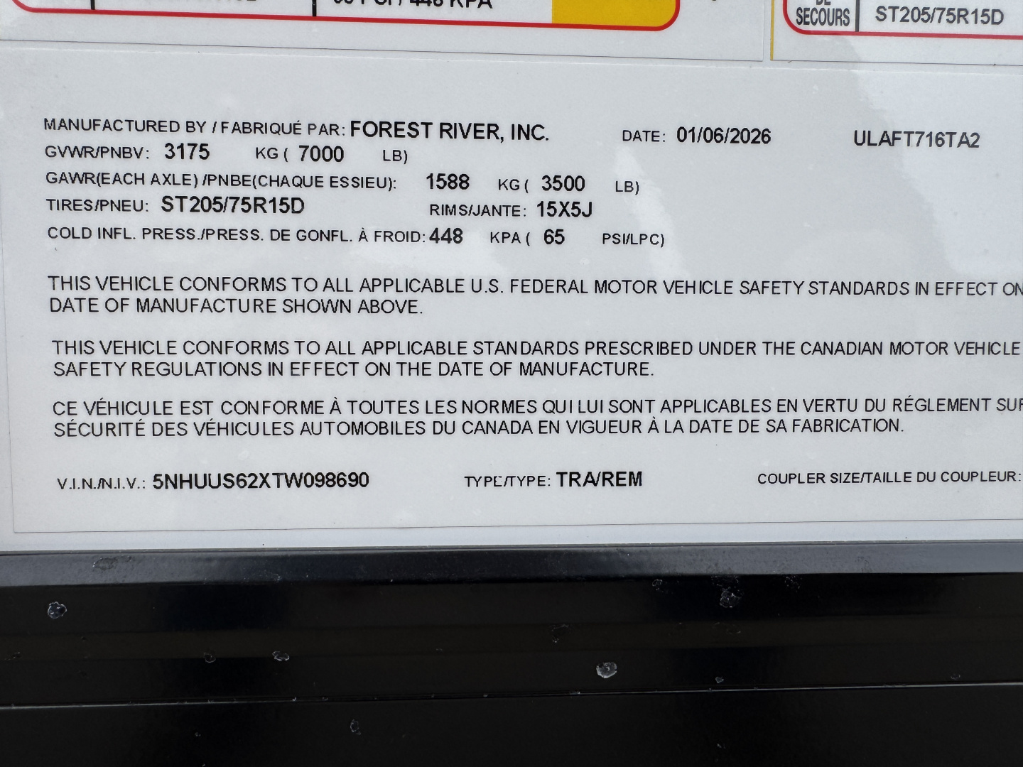 New 2026 US Cargo ULAFT716TA Cargo / Enclosed Trailer