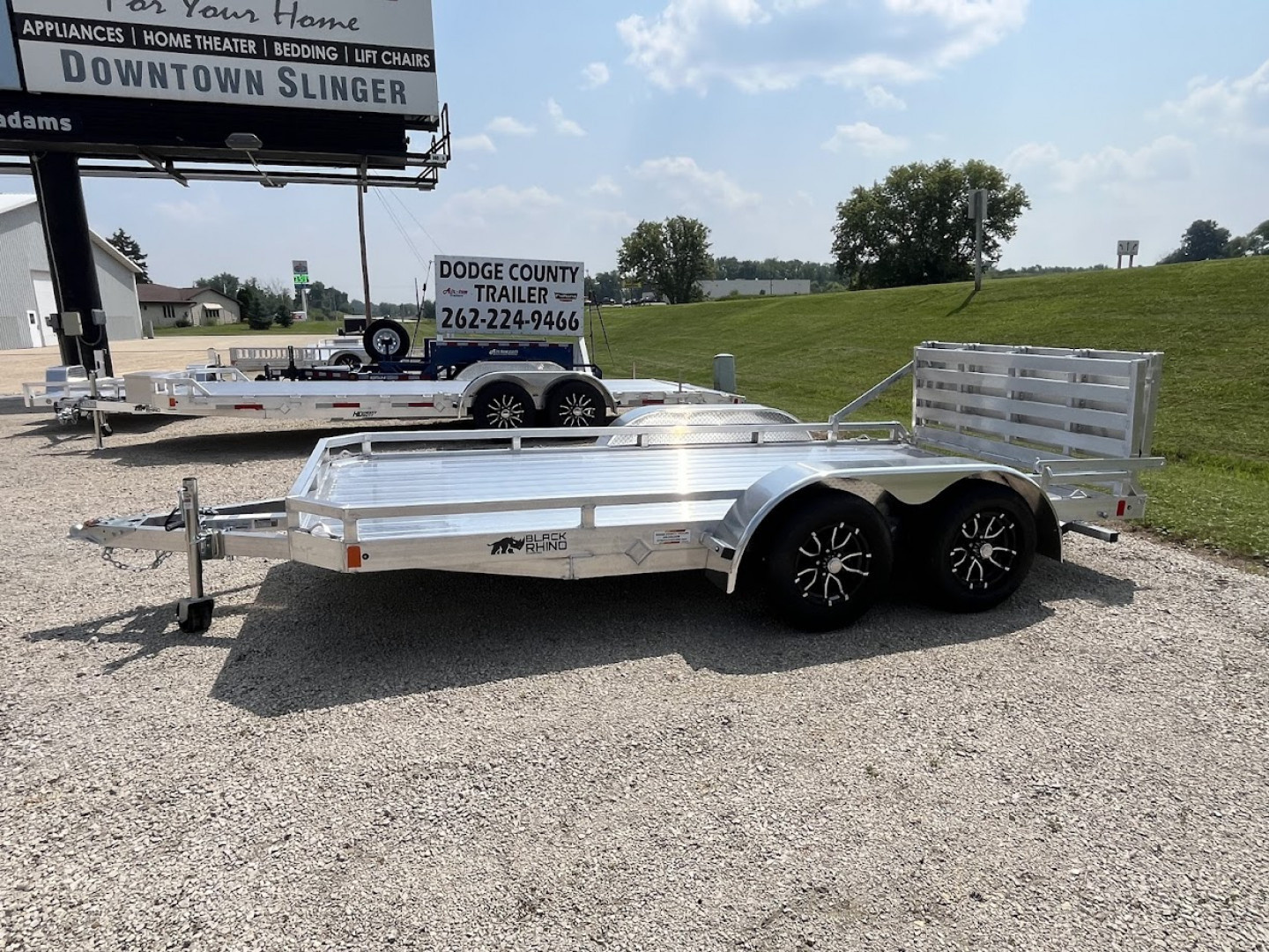 New 2026 Black Rhino **INCOMING** 81" x 14' Aluminum LPT8114A-7K w/ Brakes and Bifold Gate (ATV / UTV / Side by Side) Utility Trailer