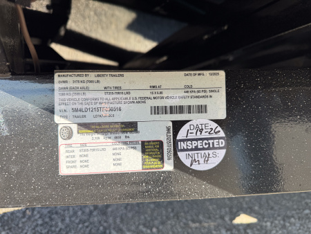 New 2026 Liberty LD7 72x12 Dump Trailer (7K GVW)