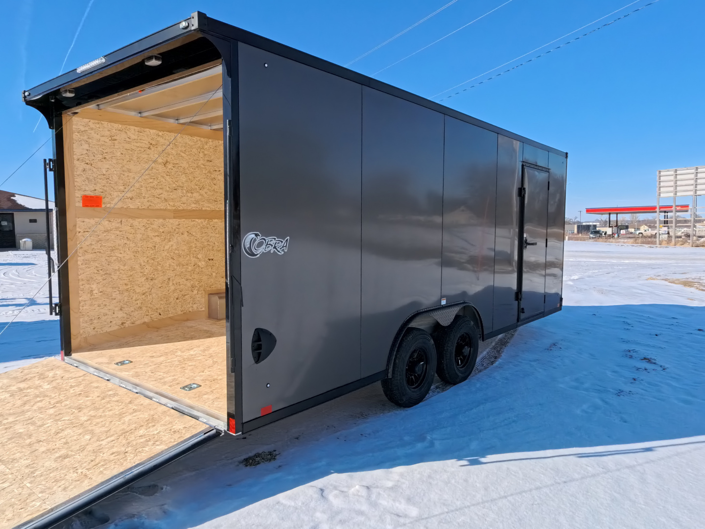New 2026 Stealth Trailers 8.5 x 20 x 7 Cobra Cargo / Enclosed Trailer with 5,200 lb. Torsion Axles, 4'Beavertail -Charcoal with Blackout Pkg.