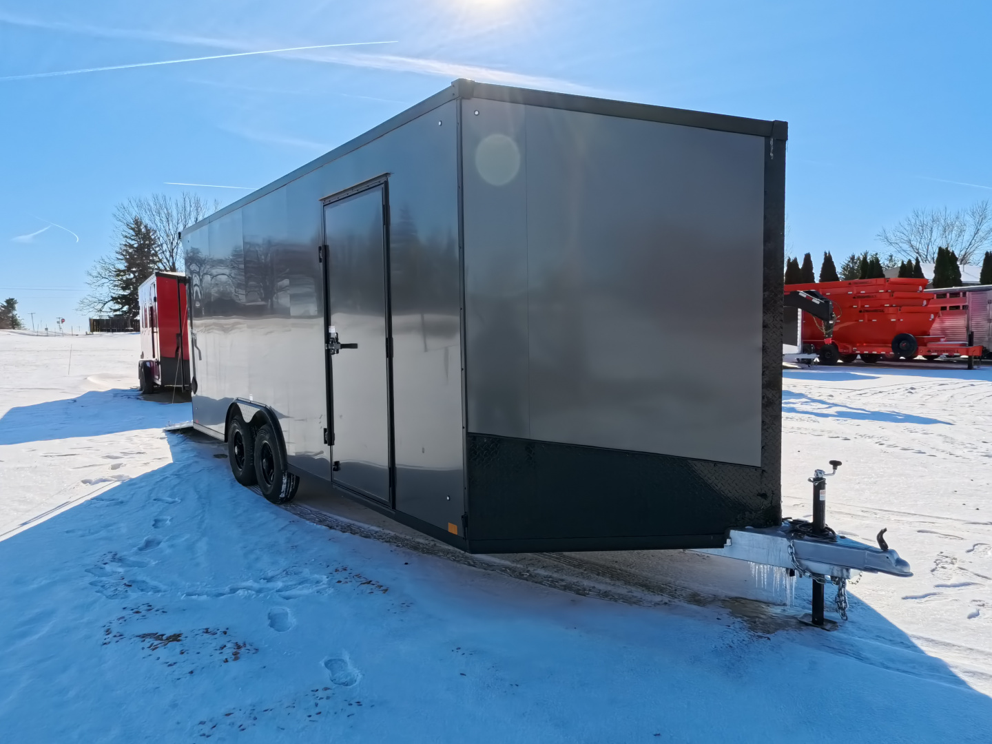 New 2026 Stealth Trailers 8.5 x 20 x 7 Cobra Cargo / Enclosed Trailer with 5,200 lb. Torsion Axles, 4'Beavertail -Charcoal with Blackout Pkg.