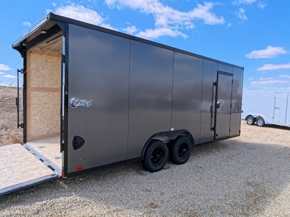 New 2026 Stealth Trailers 8.5 x 20 x 7 Cobra Cargo / Enclosed Trailer with 5,200 lb. Torsion Axles, 4'Beavertail -Charcoal with Blackout Pkg.