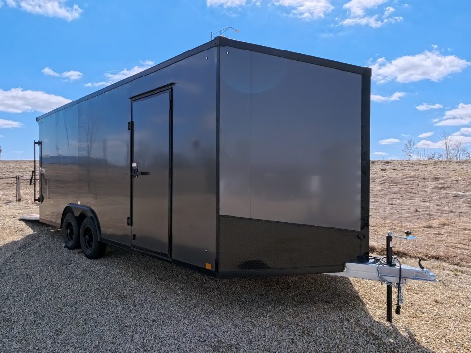 New 2026 Stealth Trailers 8.5 x 20 x 7 Cobra Cargo / Enclosed Trailer with 5,200 lb. Torsion Axles, 4'Beavertail -Charcoal with Blackout Pkg.