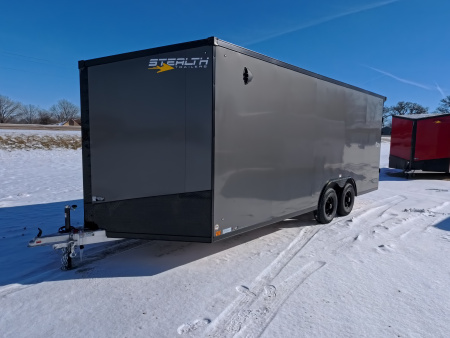 New 2026 Stealth Trailers 8.5 x 20 x 7 Cobra Cargo / Enclosed Trailer with 5,200 lb. Torsion Axles, 4'Beavertail -Charcoal with Blackout Pkg.