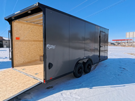 New 2026 Stealth Trailers 8.5 x 20 x 7 Cobra Cargo / Enclosed Trailer with 5,200 lb. Torsion Axles, 4'Beavertail -Charcoal with Blackout Pkg.