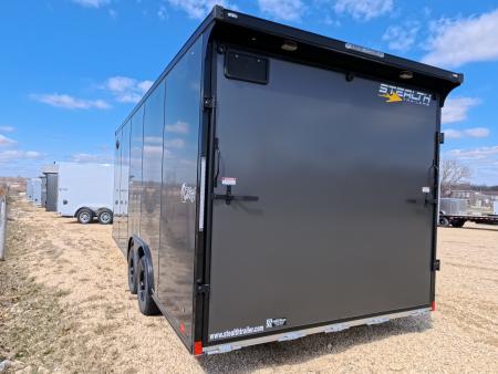 New 2026 Stealth Trailers 8.5 x 20 x 7 Cobra Cargo / Enclosed Trailer with 5,200 lb. Torsion Axles, 4'Beavertail -Charcoal with Blackout Pkg.