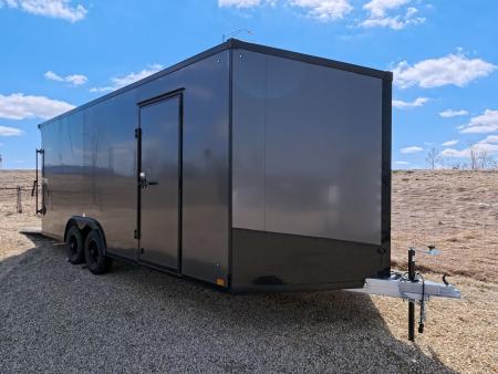 New 2026 Stealth Trailers 8.5 x 20 x 7 Cobra Cargo / Enclosed Trailer with 5,200 lb. Torsion Axles, 4'Beavertail -Charcoal with Blackout Pkg.