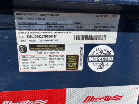 New 2026 Liberty LDTK16TS Telescopic Dump Trailer