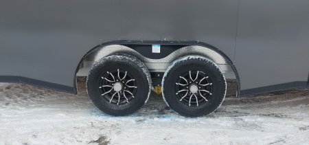 New 8 X 20 + 4' V-NOSE ENCLOSED SNOWMOBILE/CAR HAULER 5200# AXLES ALL ALUMINUM POLYCOMPOSITE EXTERIOR LIGHTNING