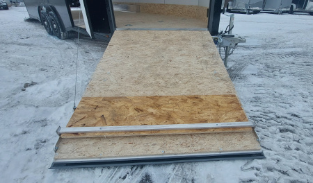 New 8 X 20 + 4' V-NOSE ENCLOSED SNOWMOBILE/CAR HAULER 5200# AXLES ALL ALUMINUM POLYCOMPOSITE EXTERIOR LIGHTNING