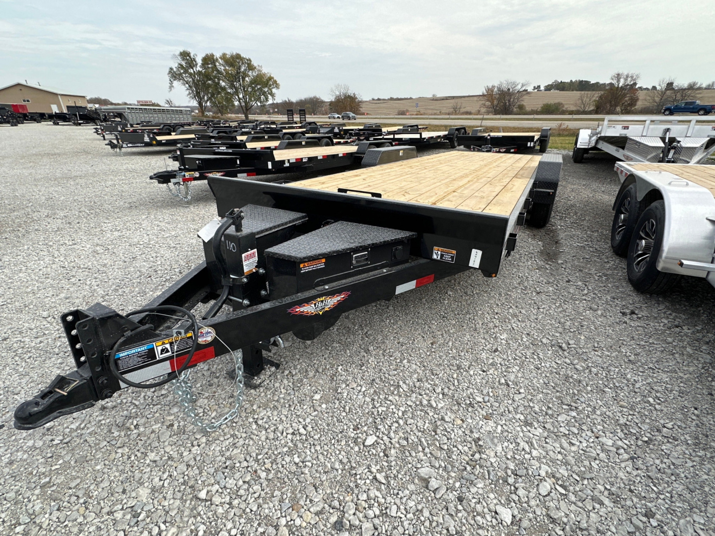 New 2026 H&H Black 82"x24' 14k Electric Tilt Speed Loader Car Hauler Trailer