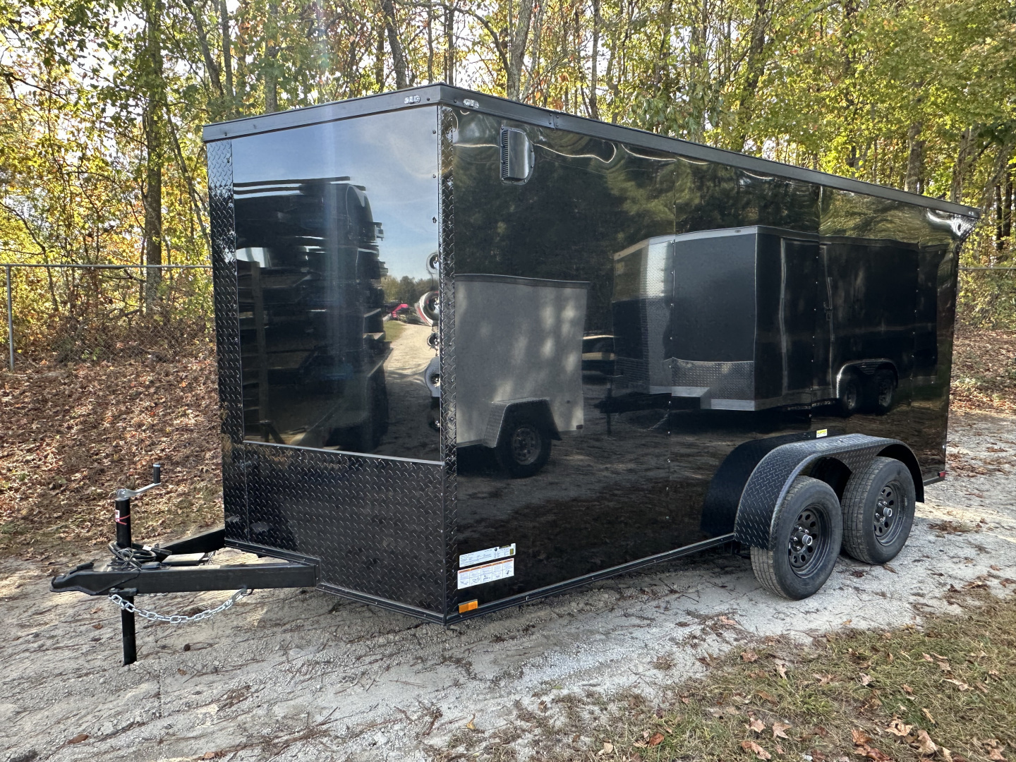 New 2026 QUALITY CARGO 7X14 TANDEM AXLE ENCLOSED TRAILER WITH REAR SPOILER AND BLACKOUT PACKAGE