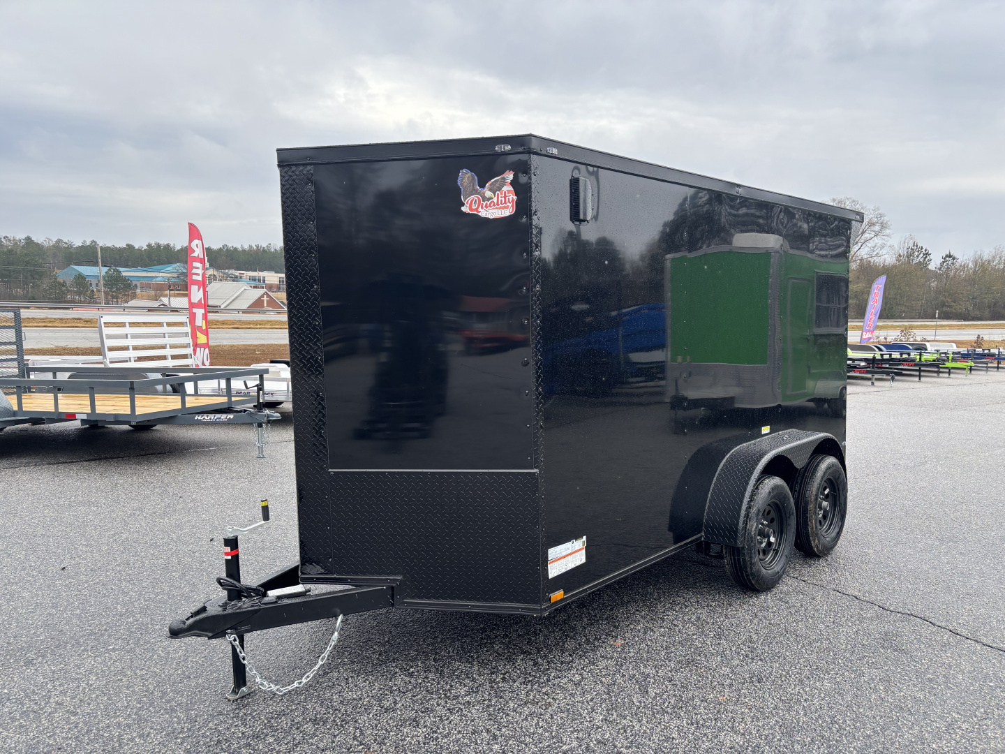 New 2026 QUALITY CARGO 6X12 TANDEM AXLE ENCLOSED TRAILER WITH REAR SPOILER AND POLYCORE EXTERIOR