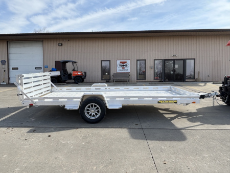 New 2027 Aluma Trailers 8015S-EL-BT Single Axle Utility Trailer w/ Brakes & Bi-Fold Tailgate - 4250# GVWR