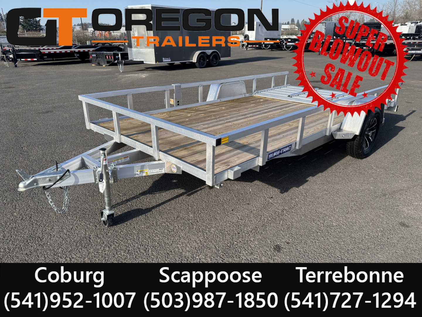 New 2026 Sure-Trac 7x14 Aluminum Utility Trailer 3K GVWR