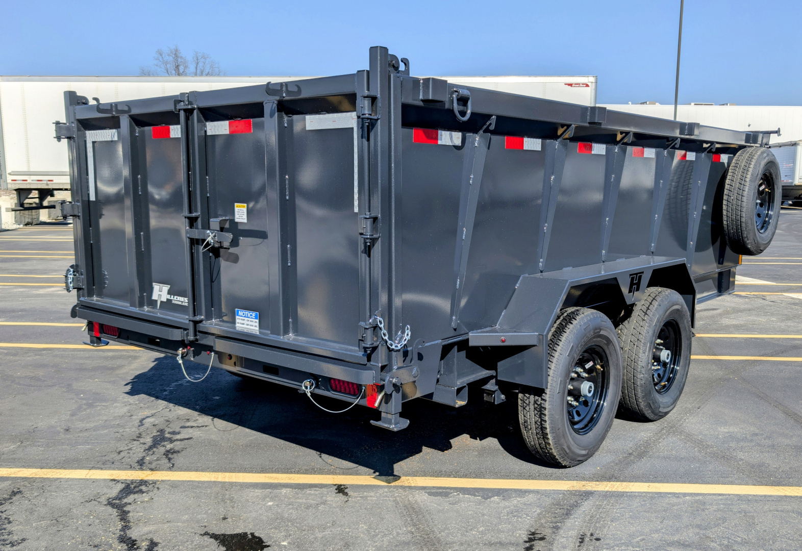 New Hillcrest 14714SD 40" Tall Sides Telescopic 7ga Floor 14K (GVWR) Dump Trailer