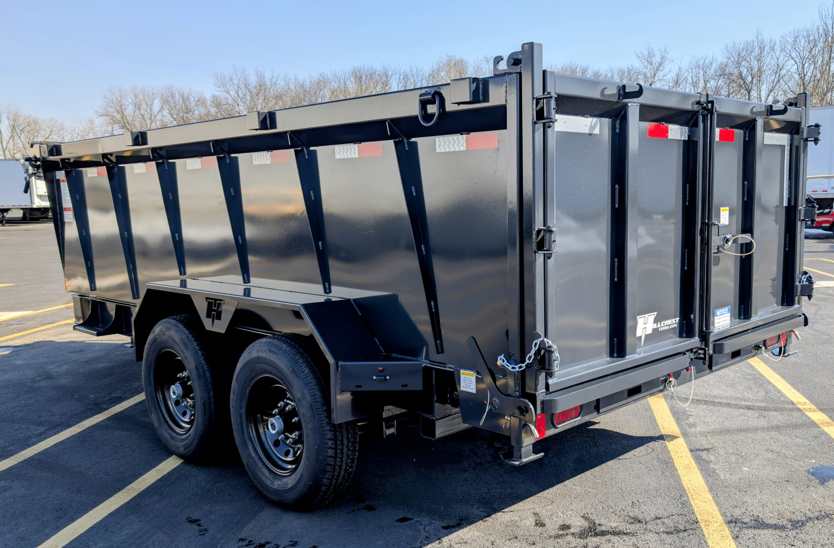 New Hillcrest 14714SD 40" Tall Sides Telescopic 7ga Floor 14K (GVWR) Dump Trailer